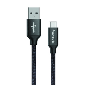Кабель USB Type-C ColorWay CW-CBUC003-BK 2,1А 1м чорний