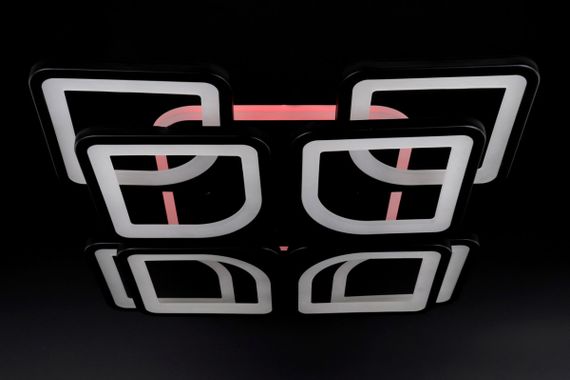 Люстра світлодіодна стельова LED світильник для квартири на стелю лед з пультом 25751 Чорний 11х43х43 см. | Зображення 7