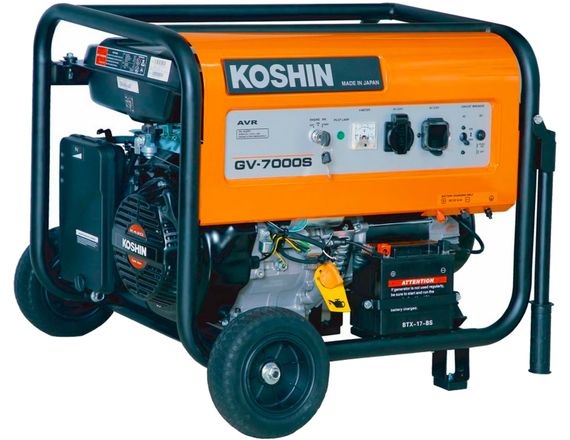 Генератор электроэнергии с электростартером бензиновый Koshin GV-7000S (5.0/5.5 кВт, 220 В, AVR, 3.01 л/час, 85 кг)