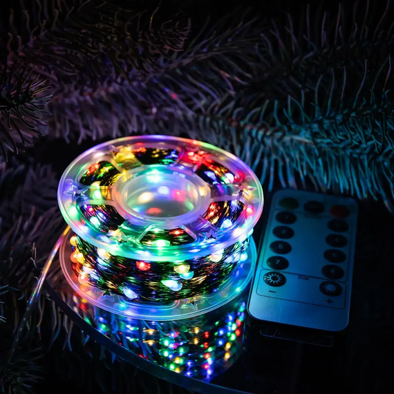 Гирлянда на катушке Роса 50 м,500 LED с пультом Мультик | Зображення 1
