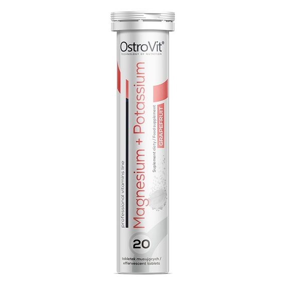 Мультиминералы для спорта OstroVit Magnesium + Potassium 20 effervescent tabs Grapefruit