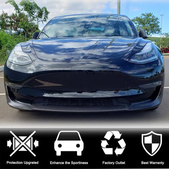 Накладка на передній бампер Lip V6 (2017-2023, Карбон) для Tesla Model 3 2017- рр | Зображення 5