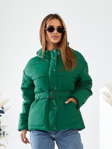 Куртка з поясом, арт. 332, зелений
