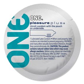Презерватив ONE Pleasure Plus, 1 шт, з ребристою ділянкою на кінці, зі змазкою