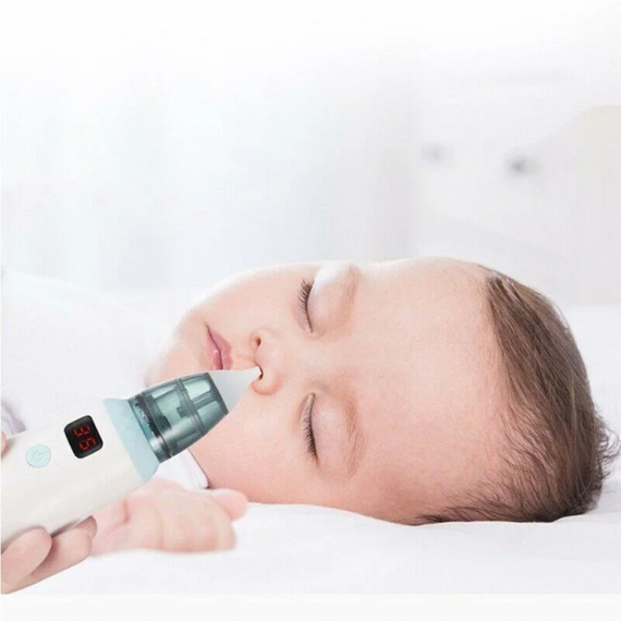 Аспіратор дитячий акумуляторний 2-в-1 XPRO BABY NOSE з LED-дисплеєм білий (MER-14821_318) | Зображення 7
