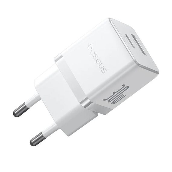СЗУ Baseus Palm Fast Charger 30W (1USB-A/1C) + кабель Type-C to Type-C (P1011160A) Moon White | Зображення 3