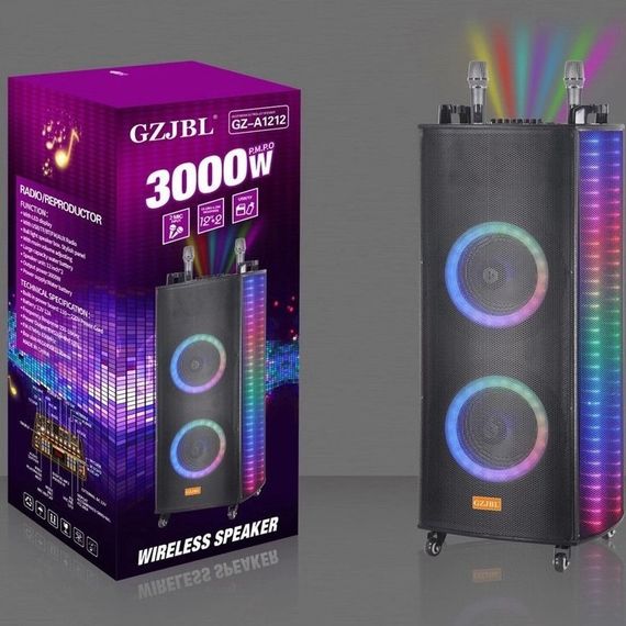 Система акустична портативна XPRO GZJBL100w-1212 зі світломузикою 2 бездротові мікрофони караоке (MER-15689_9244) | Зображення 5