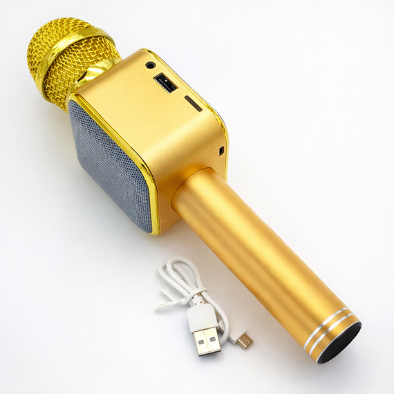 Караоке-мікрофон Bluetooth DM WS1818 з динаміками бездротова колонка мікрофон для співу Жовтий | Зображення 6