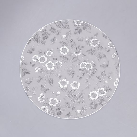 Килимок для сервірування столу Flowers 38 см, срібло HP-36327-12G