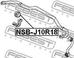 Втулка стабілізатора заднього Nissan Qashqai 07-(18mm), FEBEST (NSBJ10R18) | Зображення 3