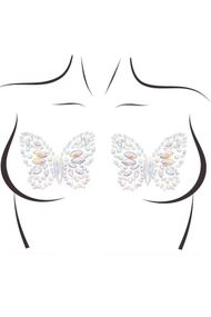Пестис-метелики із кристалів Leg Avenue Chrysallis nipple sticker Білий One Size