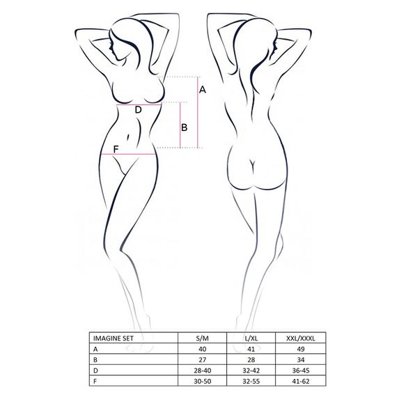 Комплект білизни IMAGINE SET OpenBra black L/XL - Passion: ліф - міні-сорочка, трусики з оборками, L/XL | Зображення 4