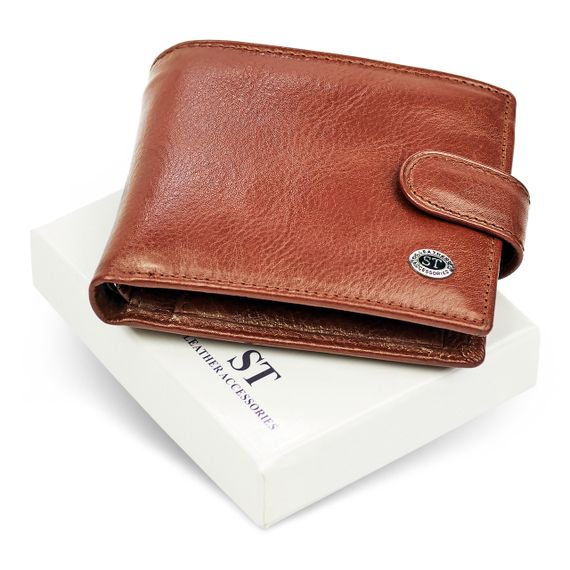Чоловічий портмоне з натуральної шкіри ST Leather B104 Коричневий | Зображення 1