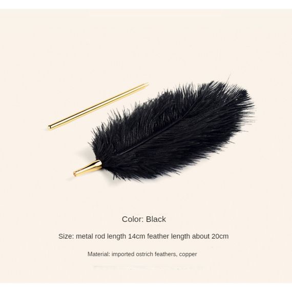 Перо на позолоченій ручці Premium Feather Tickler UPKO | Зображення 5