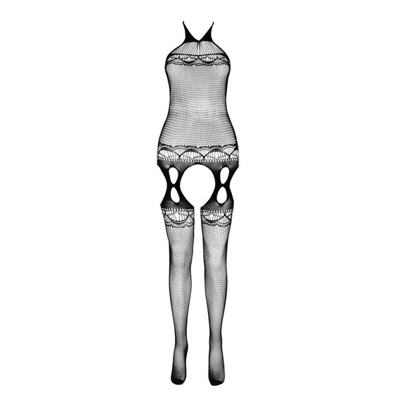 Бодістокінг Passion ECO BS006 red, з доступом, халтер, імітація підв’язок | Зображення 2