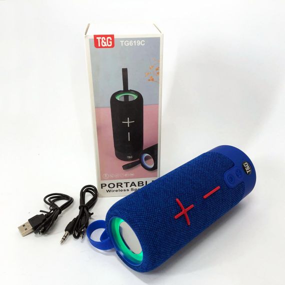 Портативная Bluetooth колонка TG619C FM-радио USB/TF с ремешком. ON-702 Цвет: синий | Зображення 2