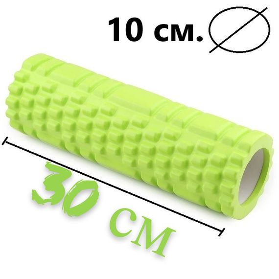 Набір для масажу та йоги Паверплей PP_4097 (Ролик 30*10 + 2-ва мячі) Green + резинка 5.5 кг. | Зображення 9