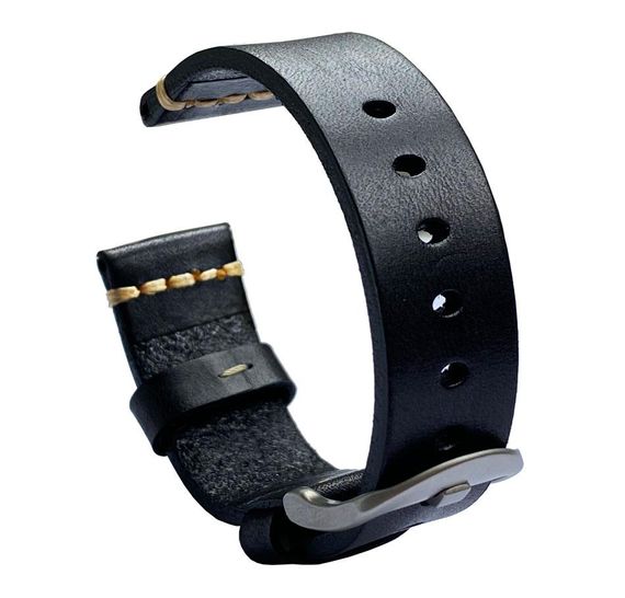 Шкіряний ремінець Primolux C052 Silver Buckle для годинника Samsung Galaxy Watch Active / Active 2 - Black | Зображення 4
