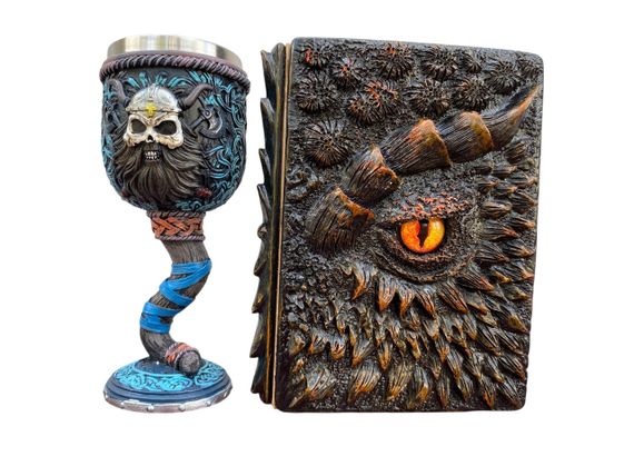 Подарунковий набір Келих 3D Молот Тора Вікінг і Блокнот 3D «Жар Серця Дракона»