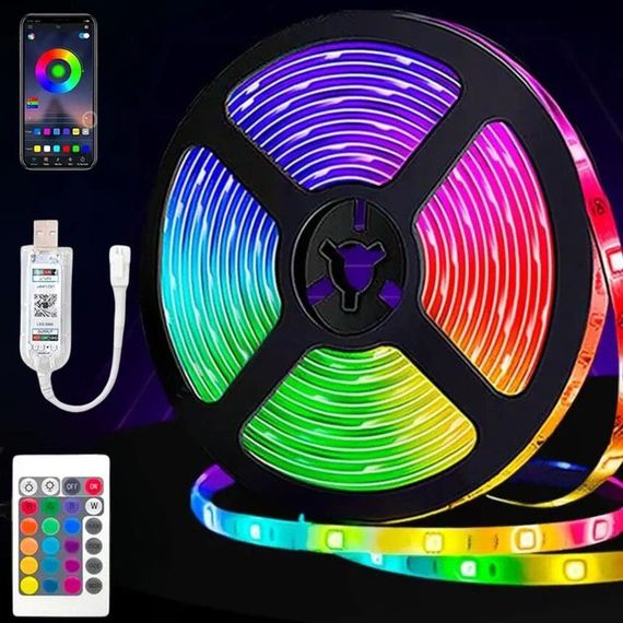 Светодиодная лента USB 6060 5м с динамическими режимами Светодиодное RGB освещение на самоклейке с пультом IS-52 | Зображення 1