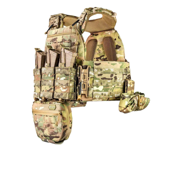 Комплект тактичного жилета М7 PRO GEN.2 15×30 та захисні пакети 2 рівня + 7 підсумків Мультикам | Зображення 1