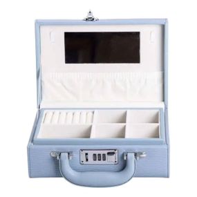 Скринька для прикрас з еко шкіри 2 яруси з кодовим замком органайзер для ювелірних виробів HP-5-24BL