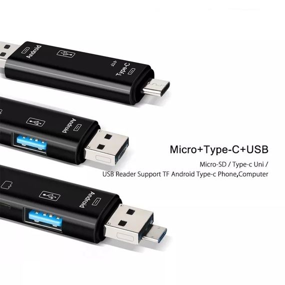 Кардридер Micro-USB Android Tupe-C Sd card Slot | Зображення 2