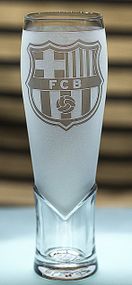 Пивний келих крафтовий 440 мл Barcelona з гравіюванням подарунок для фаната ФК Барселона футбольний матовий