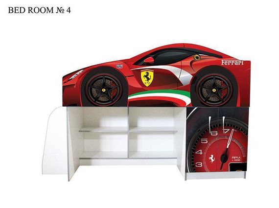 Дитяче ліжко-кімната Bed-Room №4, Lamborghini графіт, спальне місце 1700х800 мм | Зображення 5