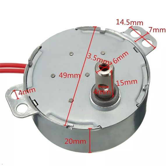 Синхронный двигатель Pro TYC 50 5/6 RPM Diymore AC 12V | Зображення 2