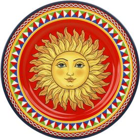 Набір 4 порцелянові тарілки Sicilia "Sole" Ø19см (Сонце)