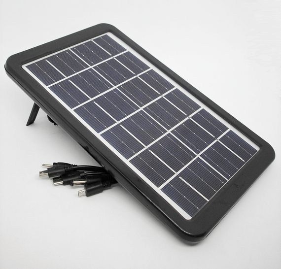 Солнечная панель батарея 3 W на подставке портативная с USB кабелем с разными входами CcLamp CL-630 | Зображення 4