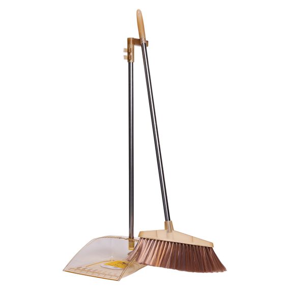 Комплект для прибирання віник (щітка) та совок з довгою ручкою 25×25×95 (см) набір віник та совок Жовтий HP-35015-7Y | Зображення 2