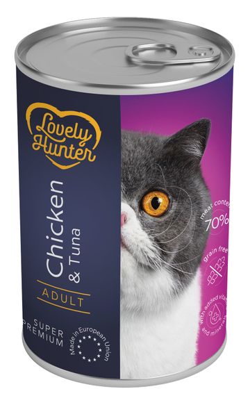 Корм Lovely Hunter Sterilised with Chicken and Tuna  влажный с курицей и тунцом для стерилизованных котов 400 гр