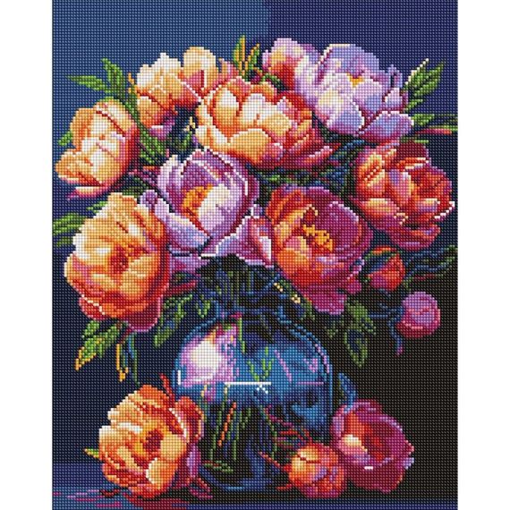 Алмазна мозаїка "Букет півоній" ©art_selena_ua AMO20028, 40х50 см