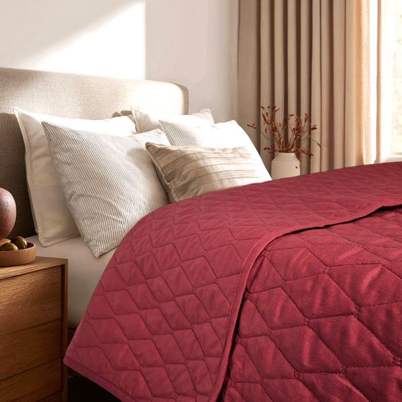 Покрывало SoundSleep Siera хлопковое ранфорс 160х220 см бургунди (2800004819152)