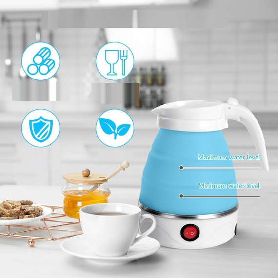 Чайник силіконовий складаний Eltctric Kettle 500 мл, електрочайник працює від мережі 220 В | Зображення 7