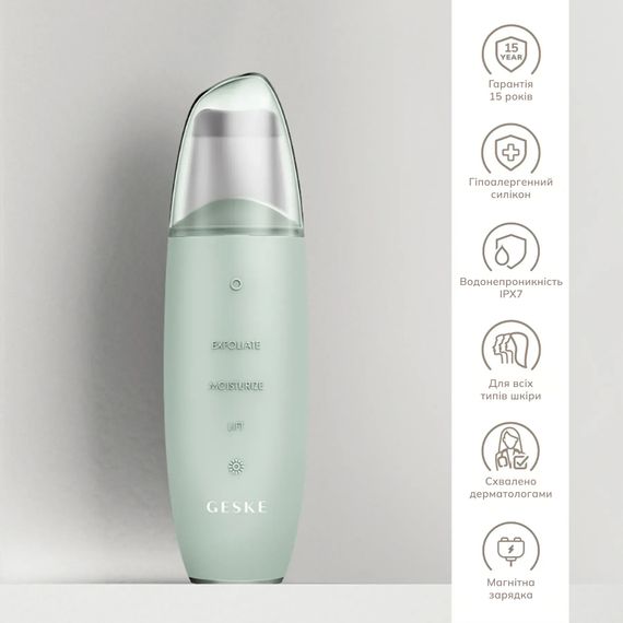 Микротоковый скраббер для кожи и устранение черных точек GESKE MicroCurrent Skin Scrubber&Blackhead Remover 9в1 magenta, Зеленый | Зображення 2