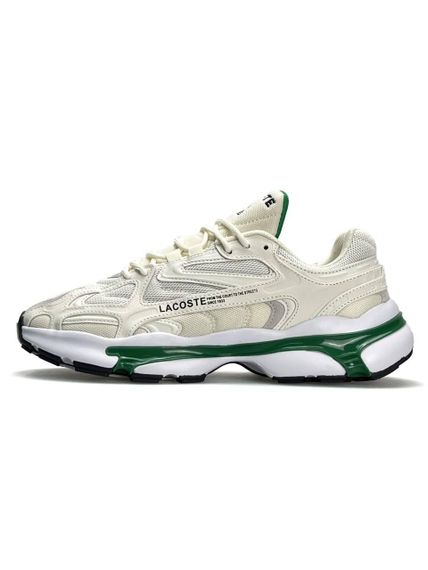 Мужские кроссовки Lacoste L003 2K24 Beige White Gree (текстиль) A3927