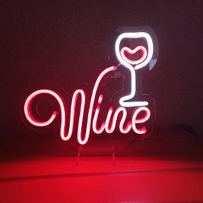 Неоновий світильник Wine з келихом 260х230мм acr-n000074