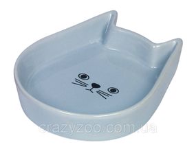 Миска для котов Nobby Kitty Face керамическая голубая 13x16x3 см 200 мл 73761
