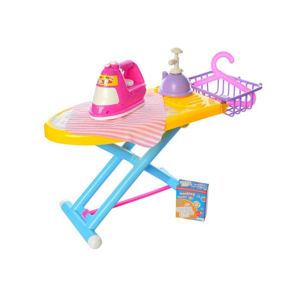 Дитяча побутова техніка "Прасувальна дошка" 2500(Yellow) праска 15 см, кошик, вішалка