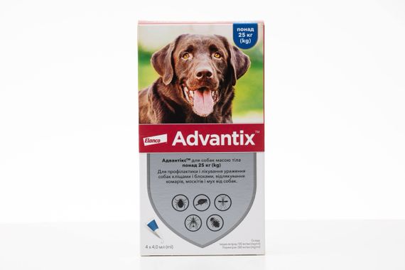 Капли от блох и клещей для собак от 25 до 40 кг Advantix, 4 пип