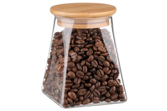Банка для хранения Ardesto Fresh, конус, 510 мл, стекло, бамбук (AR1351BLC)