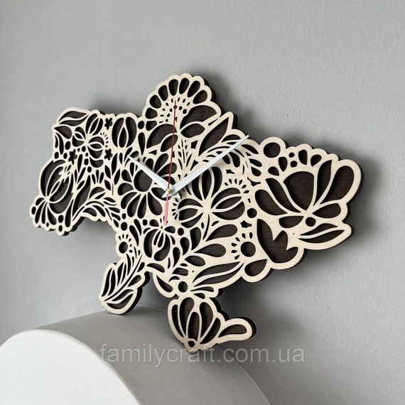 Настінний годинник Карта України з фанери Патріотичний дерев'яний годинник | Зображення 5