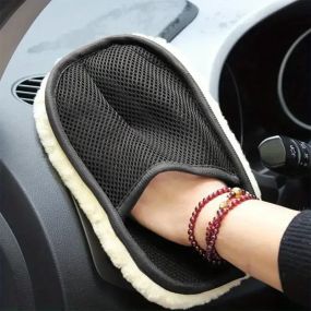 Універсальна - багаторазова рукавичка з мікрофібри для миття та полірування авто (15х23см)