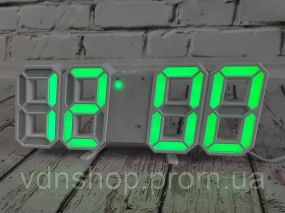 Електронний настільній годинник з будильником та термометром VST-883 Зелені