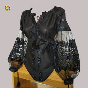 Рубашка Украинская вышиванка 026147 цвет чёрный размер L/XL
