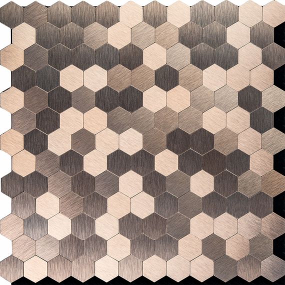 Самоклеюча алюмінієва плитка мозаїка рожеве золото 300х300х3мм SW-00001930