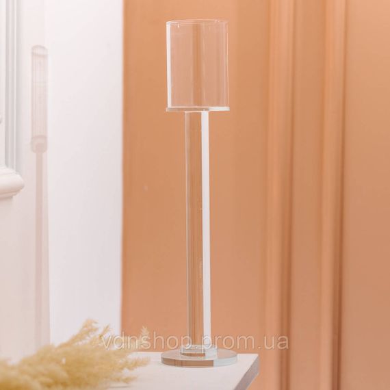 Підсвічник скляний на ніжці 8×36 см підсвічник келих декоративний прозорий HP-4-44M | Зображення 3